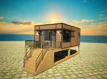 BUNGALOW 1 PHÒNG NGỦ, TRÊN BỆ, 4.0 m x 6.0 m = 24 m2